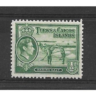 Turks&Caicos.SG195 1/2d Raking Salt (Green).Colour Unchecked.Mounted Mint.Dec19