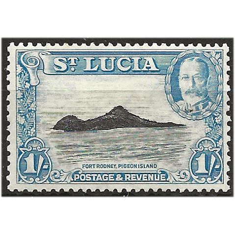 St Lucia 1935 SG121 1/- Black & Blue Mounted Mint . ..