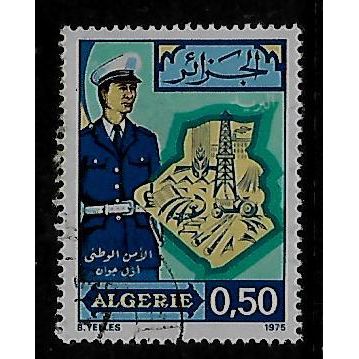 ALGERIA 1975 POLICE DAY 50c POLICEMAN & OIL RIG SG 666 FINE USED