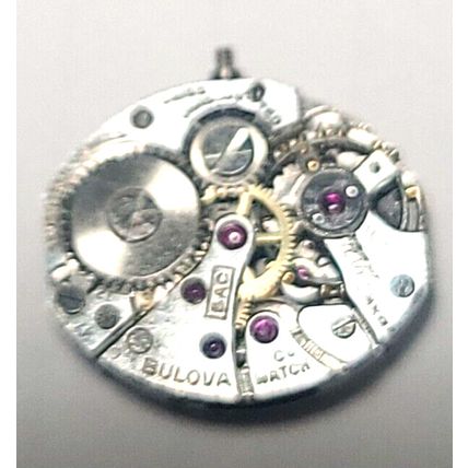 Bulova 5AC Used 17 Jewels Watch Movement Size 13 x 15 mm = 5.75 x 6.75''' Runs