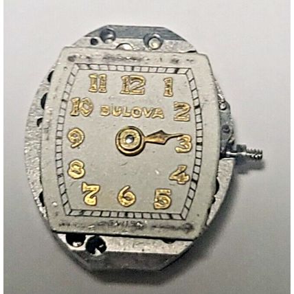 Bulova 5AC Used 17 Jewels Watch Movement Size 13 x 15 mm = 5.75 x 6.75''' Runs