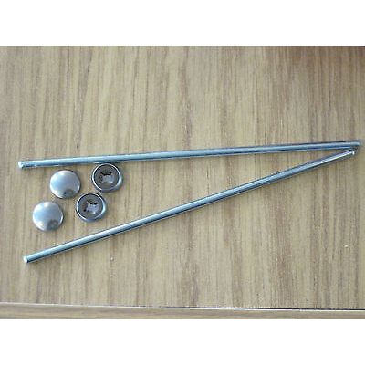 2 x 3mm steel axles 100mm length with 4 hub caps