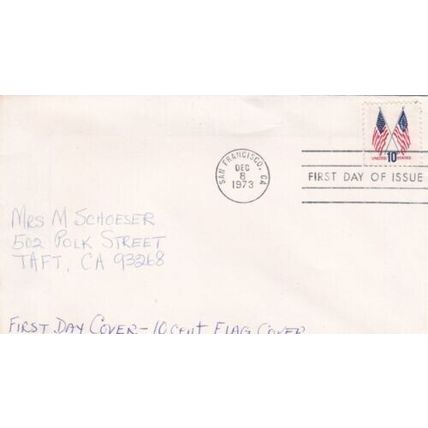 United States 1973 Flag FDC San Francisco cancel written VGC