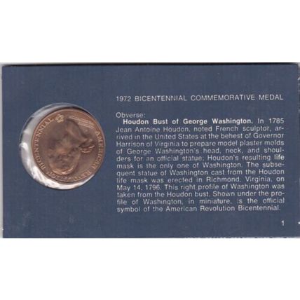 United States 1972 American Bicentennial Commemorative Medal and Stamps VGC
