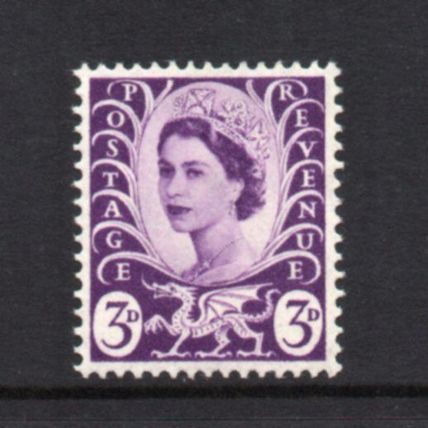 Wales - 1958-67 - 3d Deep Lilac (sgW1) Mint Hinged