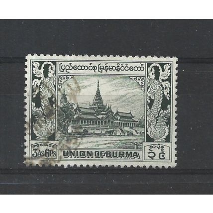 Burma.SG107 3a 6p Royal Palace (Green).Fine Used.Jul25b