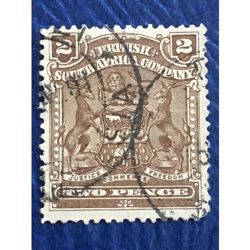 British South Africa Rhodesia QV 1898 2d Brown Used SG 79 stamp postage victoria