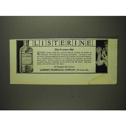 1914 Listerine Antiseptic Mouth-Wash Ad - Use It Every Day
