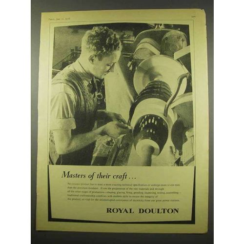 1956 Royal Doulton Porcelain Ad - Masters of Craft