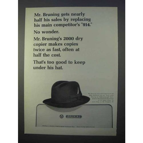 1966 Bruning 2000 Dry Copier Ad - Gets Half His Sales