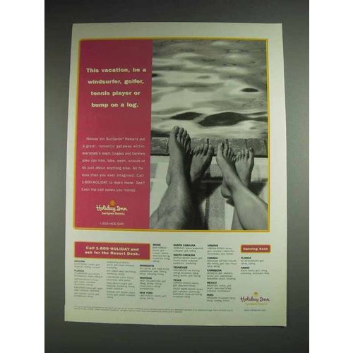 1998 Holiday Inn Hotel Ad - Be a Bump on a Log