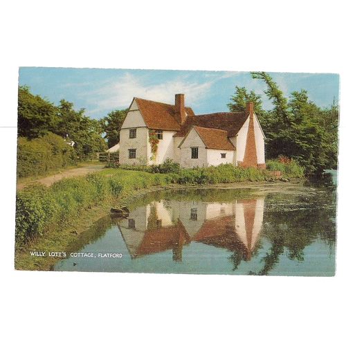 Willy Lott's cottage, FLATFORD. Suffolk. unused vintage postcard by J Salmon =
