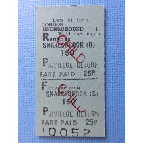 London Transport Snaresbrook Privilege Rtn Child Ticket
