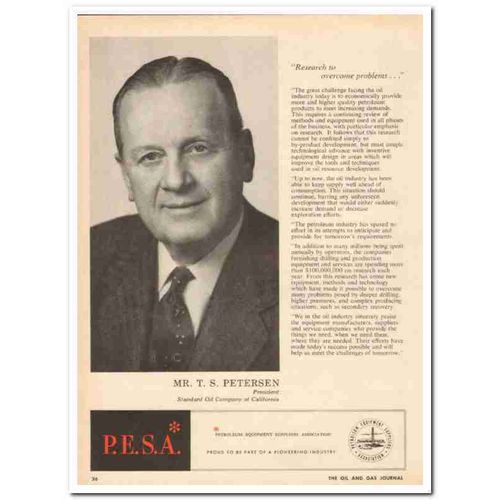 STANDARD OIL COMPANY OF CALIFORNIA 1955 T S Petersen Pres vintage ad