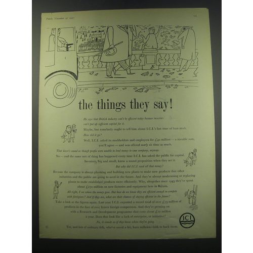 1957 ICI Imperial Chemical Industries Ad - British Industry Can't be efficient