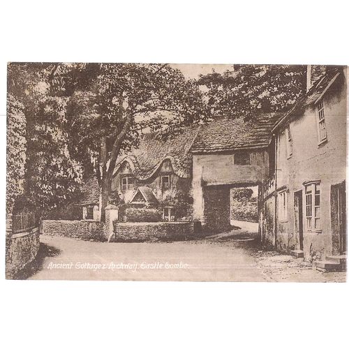 CASTLE COMBE, WILTSHIRE unused antique postcard Tomkins & Barrett, Swindon (b) =