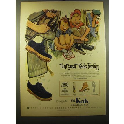 1950 U.S. Keds Shoes Advertisement - Booster, Mary Jane, Archking and Gamester