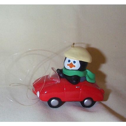Hallmark Keepsake Ornament - 1990 Polar Penguin In His Polar Sport Car - QX5156