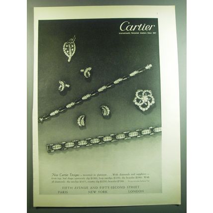 1949 Cartier Clisp, Earclips and Bracelets Advertisement - New Cartier Designs