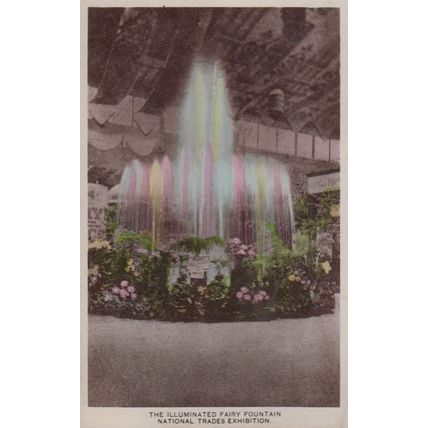 The Illuminated Fairy Fountain London National Trades Exhibition Postcard