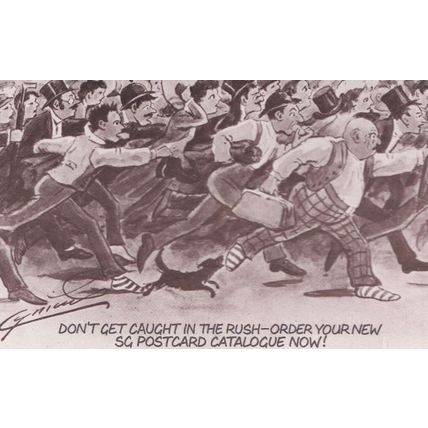 Rush Hour 1970s Central London Card Dealer Advertising Postcard
