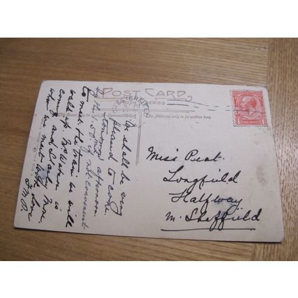 1920s fr Postcard - Chesterfield Church & Street scene, Derbyshire