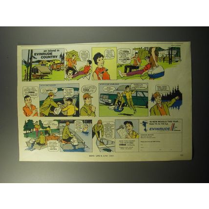 1969 Evinrude Lightwin Outboard Motor Ad - An island in Evinrude country