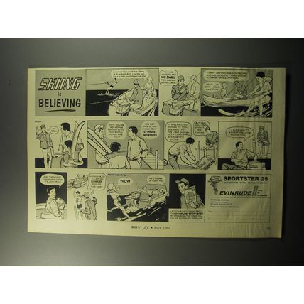 1969 Evinrude Sportster 25 Outboard Motor Ad - Skiing is believing