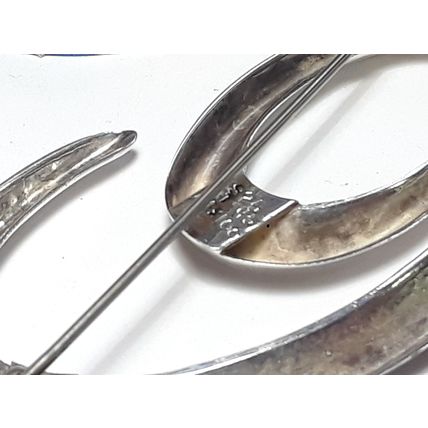 Estate High Polished Dimensional Swirl Sterling Silver Mexico Brooch #18493