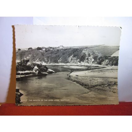 RIVER AVON ESTUARY, BANTHAM, DEVON used vintage postcard RP by Frith 1959 pm #