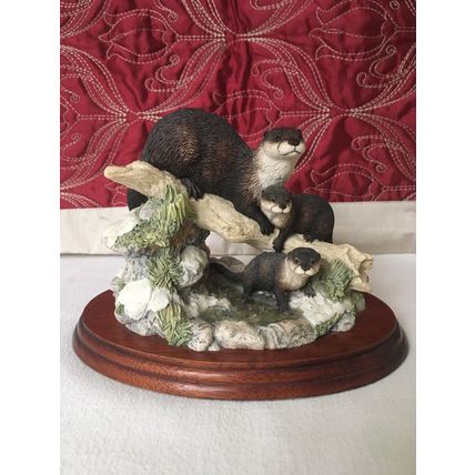 Border Fine Arts Limited Edition Late Thaw by Ayres MTR07 1994 1979/2000 Otters