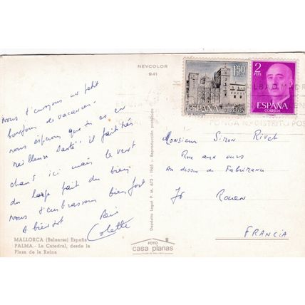 Mallorca Palma Catedral Spain Postcard posted creased
