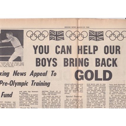 BOXING NEWS - 29 Mar 1968 - Great Britains team for Mexico Olympics