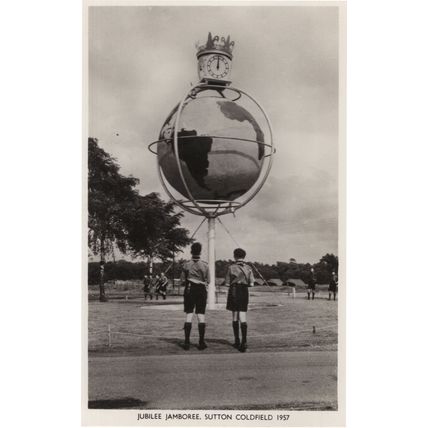 World Globe Clock at Jubilee Jamboree Sutton Coldfield 1957 Boy Scouts Old Postc