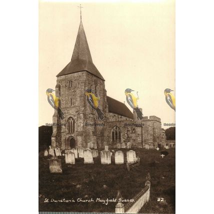 St Dunstan's Church, Mayfield, Rare 92 RP Avery Camburn, Postcard