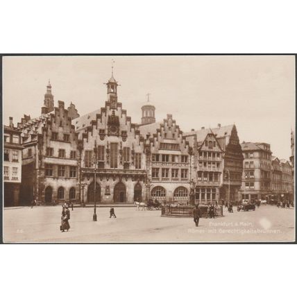 Römer mit Gerechtigkeitsbrunnen, Frankfurt am Main, c.1920s - Trinks Foto-AK