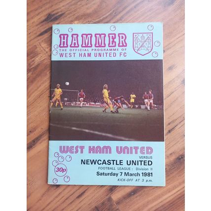 1980/81 Division 2 Programme & Ticket - West Ham vs Newcastle Hammers Champions