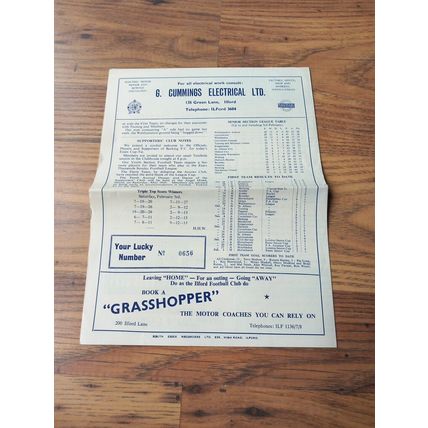 1961/62 Ilford vs Barking - Essex Senior Cup ** FREE P&P **