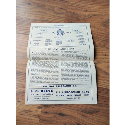1961/62 Ilford vs Barking - Essex Senior Cup ** FREE P&P **