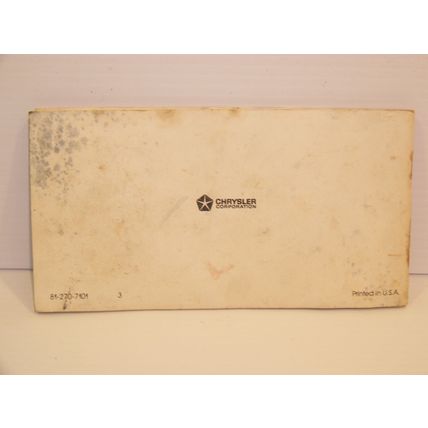 1977 CHRYSLER NEW YORKER TOWN & COUNTRY CORDOBA NEWPORT OWNERS MANUAL OEM