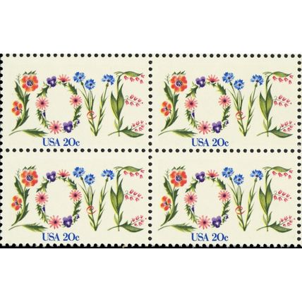 Flower Love Issue Pack of Fifty 20 Cent Postage Stamps Scott 1951 - Stuart Katz