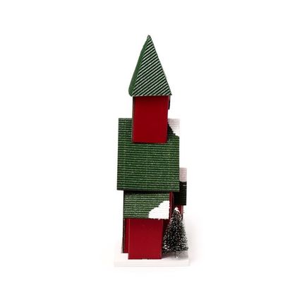 Church LED Christmas Decoration Green Roof & Red Walls 25 CM Gift Festive