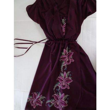 Dress - Purple Floral - Spaghetti Strap with attached Jacket - Size 5