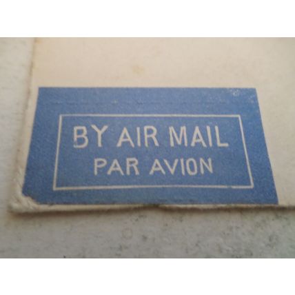Ceylon - 1937 - 50 cent stamp - on envelope with Air Mail sticker.