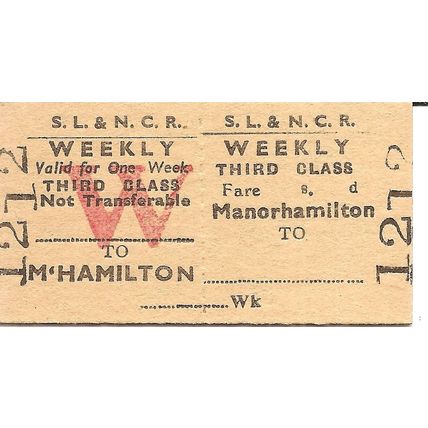 Sligo Leitrim & Northern Counties Rly Edmondson Ticket - Manorhamilton to ......