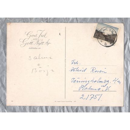 God Jul Och Gott Nytt Ar - Sweden - Postally Used - Hoor 24th December 1969
