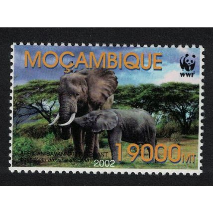 Mozambique WWF Savannah Elephant with Calf 2002 MNH SG#1644 MI#2396 Sc#1587d