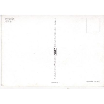 Palma Mallorca Paseo Maritimo Spain Postcard unused VGC