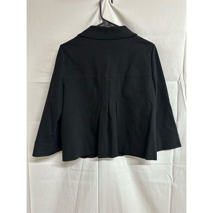 Sigrid Olsen Women's Black Blazer Sz M Pleated Back 3/4 Sleeve Casual Jacket