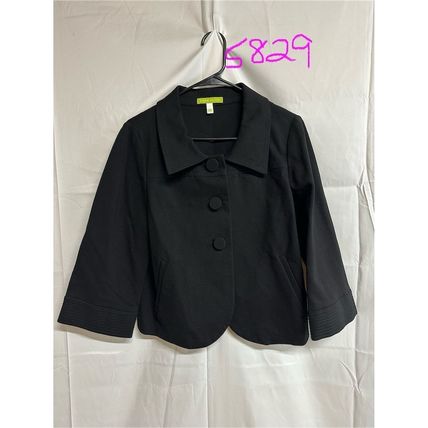 Sigrid Olsen Women's Black Blazer Sz M Pleated Back 3/4 Sleeve Casual Jacket